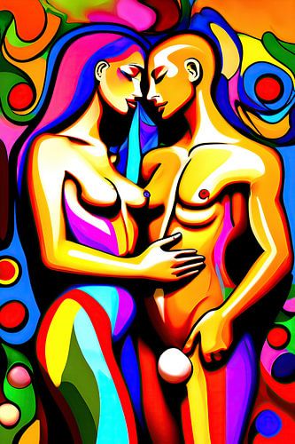 artistiek naakt koppel