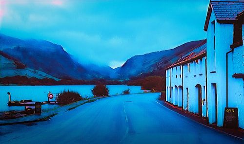 Blauw landschap, Wales