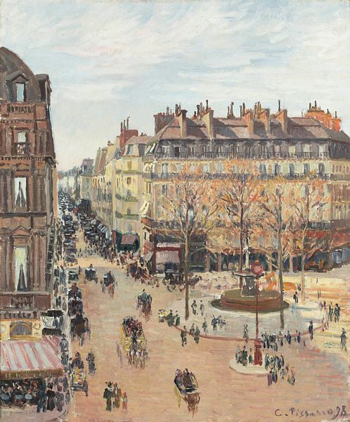 Rue Saint-Honoré, Sun Effect, Afternoon, Camille Pissarro by Masterful Masters