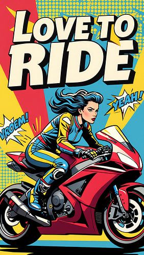 Pop-art: Vrouwelijke racer