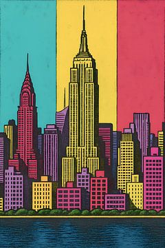 New York pop-art schilderij. van Johannes