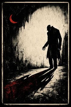 Schattenwandler unter rotem Mond von Dodik Hariyono