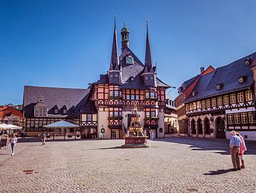 Marktplein met stadhuis in Wernigerode van Animaflora PicsStock