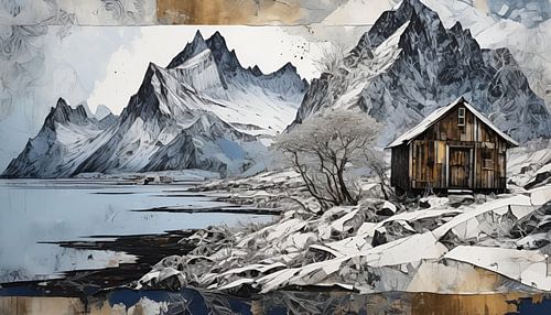 wintry fjord landscape