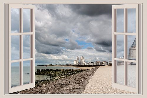 Uitzicht op de boulevard van Vlissingen (vanuit het raam)