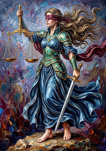 Justitia – Wächterin des Gleichgewichts der Gerechtigkeit
