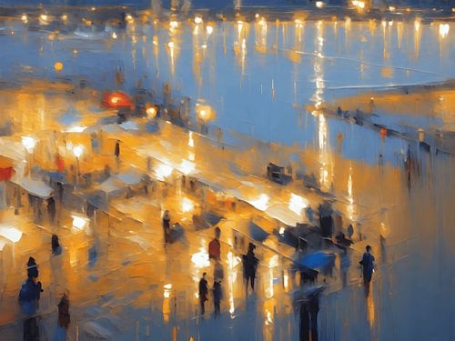 Abstract zon overgoten strand