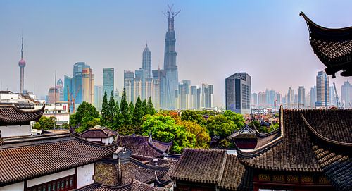 Panoramablick auf die Innenstadt von Shanghai