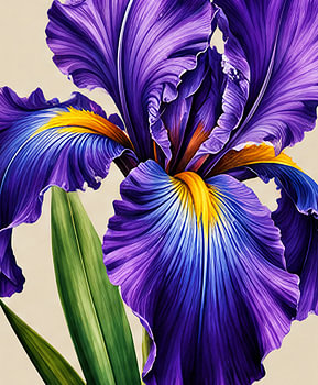 Leuchtend violette Iris – Botanische Eleganz