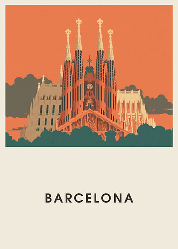 Barcelona – Mid-Century Travel Poster