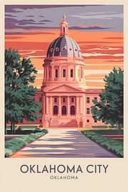 Oklahoma City, Oklahoma Vintage Travel Poster by Poster Art Shop