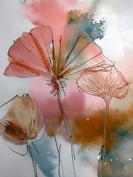 Dromerige paardenbloemen (dandelions) in zachte pastel en aardetinten