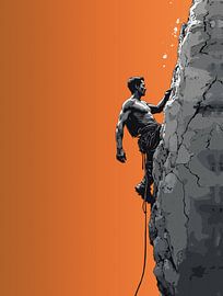 Bold Rock Climber Wall Art by Ramy Salah Hefny