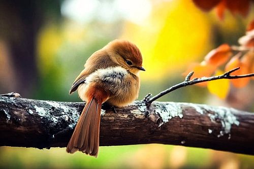 Schattig vogeltje op tak