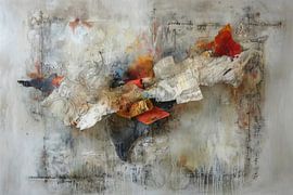 Abstract Schilderij - Beige Rood Krachtig en Organisch van Joriali Abstract