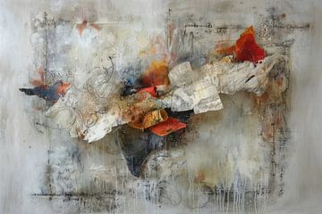 Abstrakte Malerei - Beige Rot Kraftvoll und Organisch