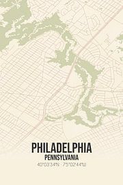 Carte ancienne de Philadelphie (Pennsylvanie), Etats-Unis. sur Affiches de lieux