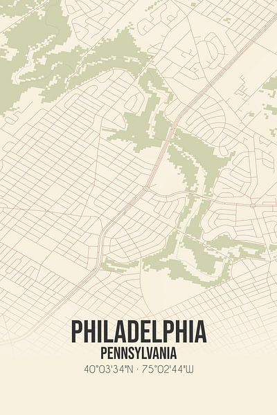 Carte ancienne de Philadelphie (Pennsylvanie), Etats-Unis. par Affiches de lieux