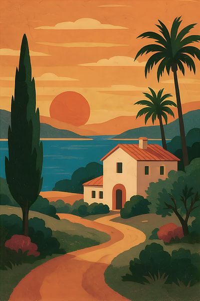 Peinture de maison méditerranéenne. par Johannes