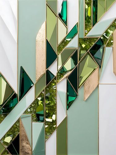 Peridot Geometry - Luxe Abstracte Wandkunst
