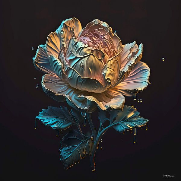 Blumen mit Wasser von Gelissen Artworks