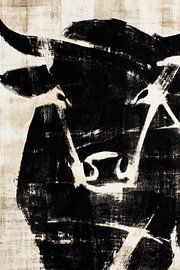 Longhorn Cattle Geometric by Chromatic Storm Studio