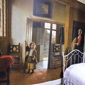 Customer photo: The Bedroom, Pieter de Hooch, as wallpaper