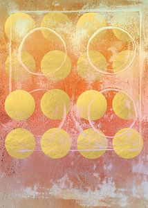 Pastel Dreamscape Geel, Goud en Roze Geometrie. Moderne abstracte geometrische kunst van Dina Dankers