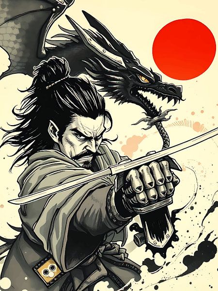 Bataille de dragons samouraïs par rendyokt rendy