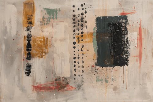 Modern en abstract in aardetinten, Japandi stijl.