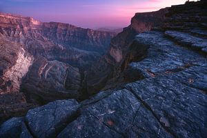 Panorama du canyon de Jebel Shams à Oman