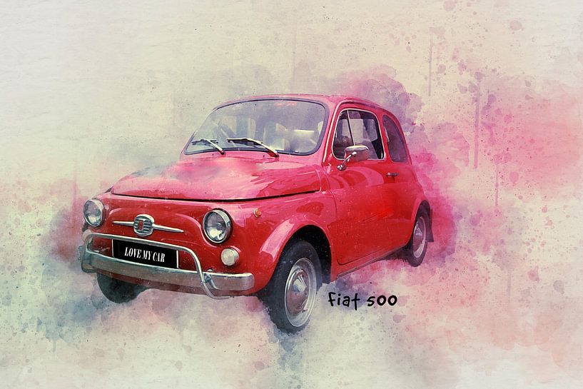 Rode Fiat 500 von Kvinne Fotografie