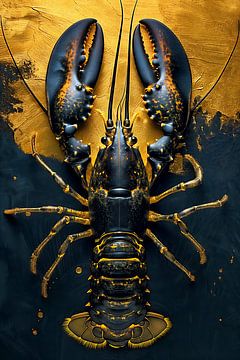 Lobster Luxe - Schwarzer CANCER auf GOLD von Marianne Ottemann - OTTI