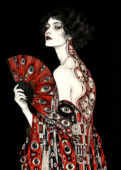 Femme avec un éventail