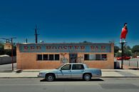Vintage car at Red Rooster Bar along route 66 United States. by Ron van der Stappen thumbnail