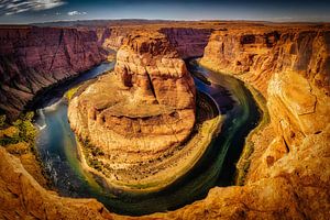 Coude en fer à cheval avec le fleuve Colorado en Arizona sur Dieter Walther