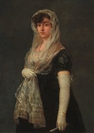 Francisco Goya, Jeune femme avec mantille et basquina, vers 1800 sur Atelier Liesjes