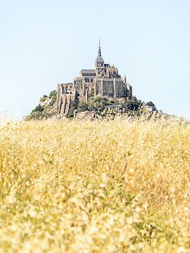 Mont Saint-Michel met riet op de voorgrond van Liset Verberne