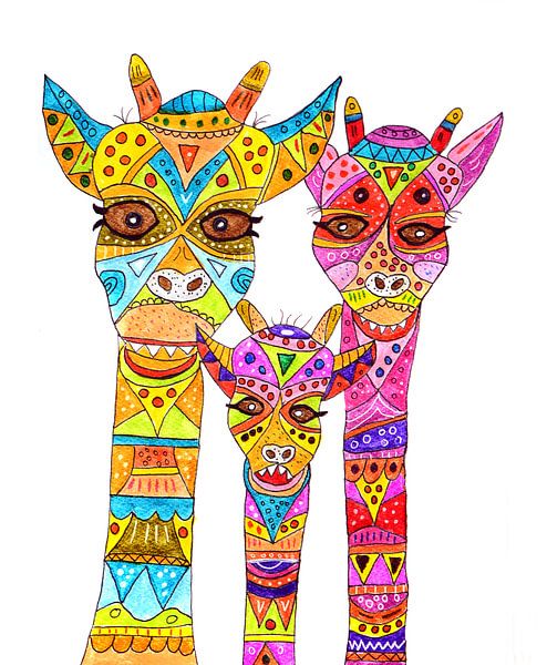 Funny giraffes by Inge Knol