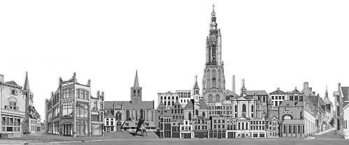 Amersfoort, gezeichnetes Stadtbild, extra lang
