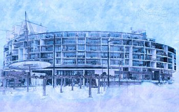 Empire d'émeraude "croquis technique" aquarelle bleu froid