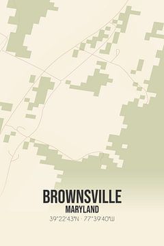 Alte Karte von Brownsville (Maryland), USA. von Rezona