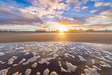 Strand Noordwijk bei Sonnenaufgang von Yanuschka Fotografie | Noordwijk