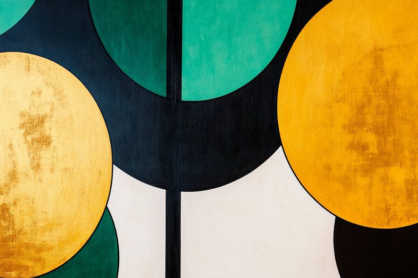 Composition géométrique en couleur avec des cercles par Poster Art Shop
