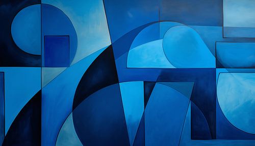 Abstracte vormen blauw panorama