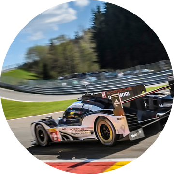 Porsche 919 Hybrid race auto in Eau Rouge op Spa Francorcahmps