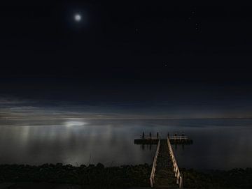 IJsselmeer bij nacht van Kenneth Stamp