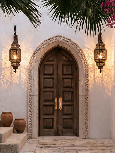Elegante Tür im mediterranen Stil