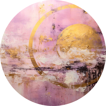 Abstract, roze, goud en paars van Joriali Abstract