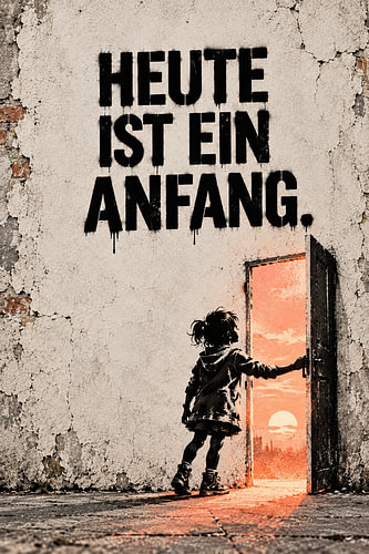 Today is a new beginning x Street art typography